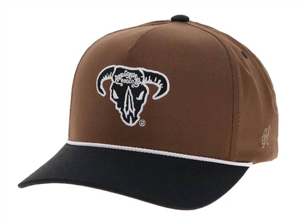 NEW HOOEY bad company rodeo 5-panel high profile cap in tan/black